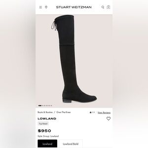 Stuart Weitzman Black Over the Knee Boots with Chunky Heels. NWOT